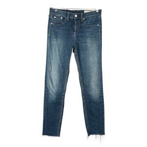 Rag & Bone Jeans Womens Size 25 High Rise 10 Inch Skinny Raw Hem Dark Wash